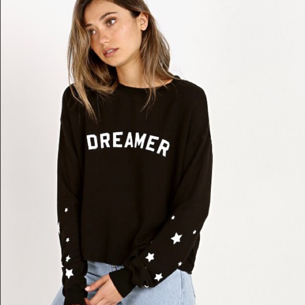 XS Dreamer Crop Sweatshirt in Vintage Black - Picture 3 of 4